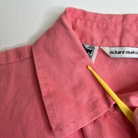 Richard Malcolm Irish Linen Sleeveless Button Front Pink Salmon Top Women Small - Picture 5 of 11